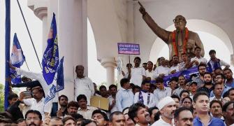 BSP workers protest in Hazratganj over BJP leader's insult to Mayawati