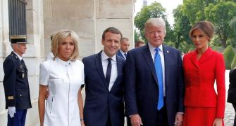 'You're in such good shape!' Trump tells French First Lady