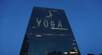 Yoga lights up United Nations HQ