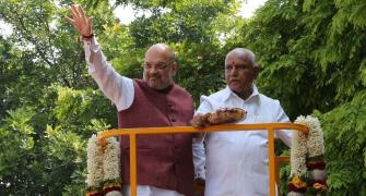 Yeddyurappa says son won't contest; BJP members protest against Shah