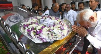PHOTOS: PM, Rajini, Mamata pay their respects to Karunanidhi