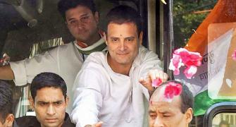 15-km road show, selfies and chai: Rahul sounds poll bugle in MP