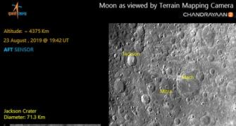Chandrayaan-2 takes photos of craters on lunar surface