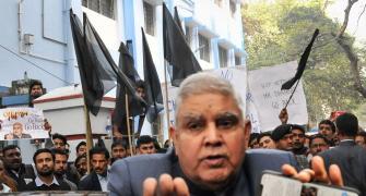 WB Gov greeted with black flags at Jadavpur University