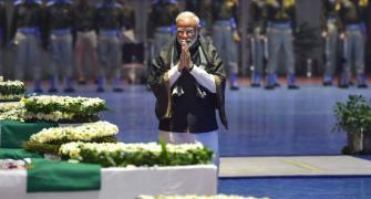 PHOTOS: Modi, Rahul pay tribute to slain CRPF men