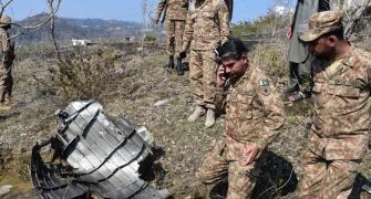 Wreckage of downed Pak F-16 seen in PoK