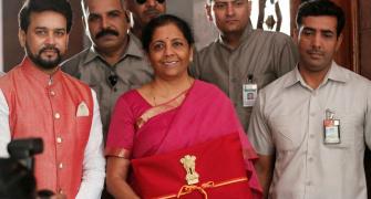 Sitharaman discards briefcase, carries 'bahi-khata'
