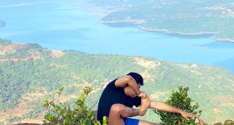 BJP's Tejasvi Surya does yoga on mountaintop