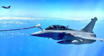 PHOTOS: On way to India, Rafales re-fuelled mid-air