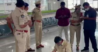 TDP chief detained at Tirupati airport, stages protest