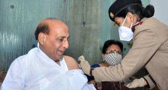 PIX: Rajnath, others netas receive Covid vaccine