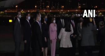 Nancy Pelosi lands in Taiwan, looks China in the eye