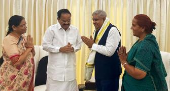 Dhankhar meets outgoing Vice President Naidu