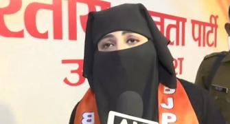 Instant talaq victim in burqa campaigns for BJP