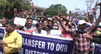 Scared J-K govt employees take out march in Jammu