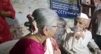 Row over Sudha Murthy touching feet of Sambhaji Bhide