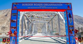 Rajnath unveils bridge in DBO, 2 helipads in Ladakh