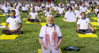SEE: Modi does yoga at UN headquarters
