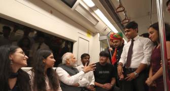 PHOTOS: Modi takes metro ride to Delhi University