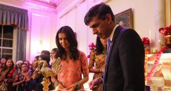 PIX: Sunak, Akshata celebrate Diwali at Downing Street