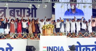 Oppn puts up united front at INDIA's Delhi rally