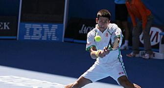 Aus Open: Djokovic wins opener with hat-trick in sight