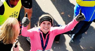 PHOTOS: 'Proud' Wozniacki completes New York Marathon as Serena cheers her on