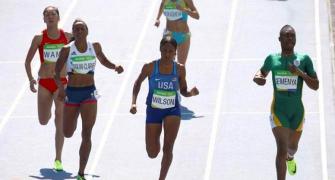 Semenya cruises in 800m heats; Farah survives scare