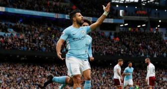EPL Images: Aguero's milestone goal leads Man City to easy win