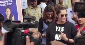 PIX: Sania Mirza, Rathore cast their vote