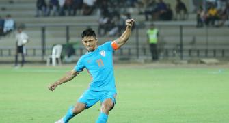 I don't celebrate outrageously, says Chhetri after third 'trick'
