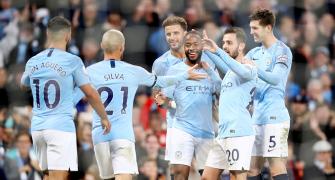 EPL PIX: Sterling strikes twice as City hit Saints for six to go top