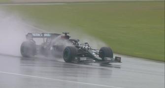 Hamilton takes pole in rain-soaked Styrian GP