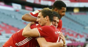 PIX: Late Goretzka goal helps Bayern close in on title