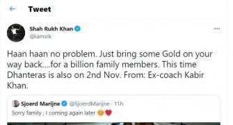 SRK's cheeky exchanges with hockey coach Marijne