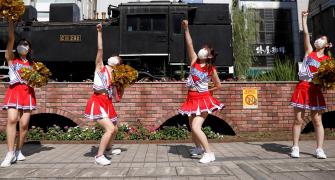 'Fight!': Japan cheerleaders root for Olympic athletes