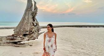 What's Mrs Bumrah doing at the beach?