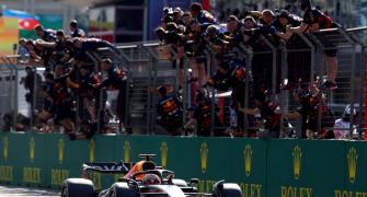 F1 PIX: Verstappen wins in Baku as Ferrari suffer