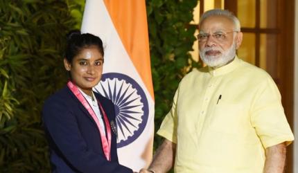 PHOTOS: PM Modi interacts with women's cricket team