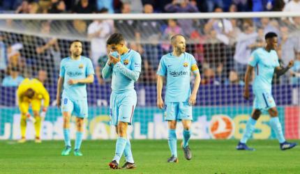 Messi-less Barcelona lose 43-match unbeaten run at Levante