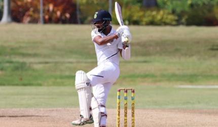 PHOTOS: Pujara hits ton in warm-up; Rahane fails