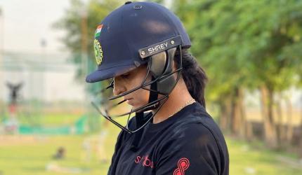 Watch out England! Harmanpreet hits the nets...