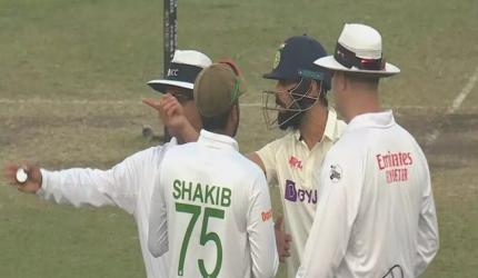 'Furious' Kohli charges at Shakib; umpires intervene