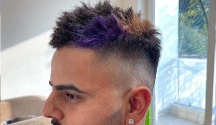 KKR's Nitish Rana's Purple & Gold Hair