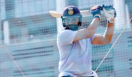 PIX: Captain Rohit hits the nets