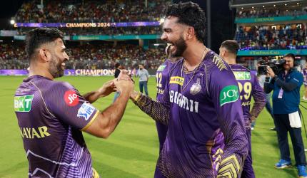 KKR players doff hat to Gambhir, Nayar after triumph