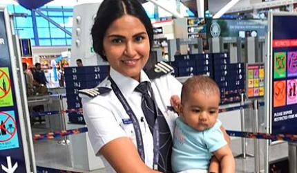 Female pilot takes baby to work. Here's what happened next!