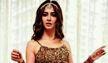 WATCH: Kriti turns boho bride in gold bralette