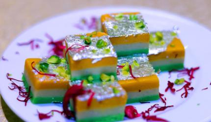 Recipe: Tricolour Kaju Pista Barfi 