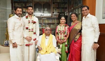 PIX: Vikram's daughter weds M Karunanidhi's great-grandson